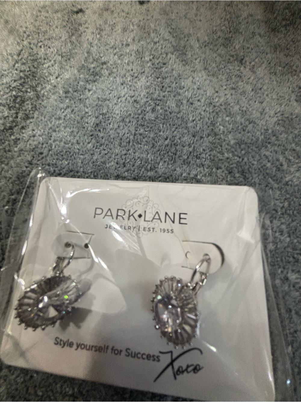 Park Lane Silver Crystal Halo Drop Earrings